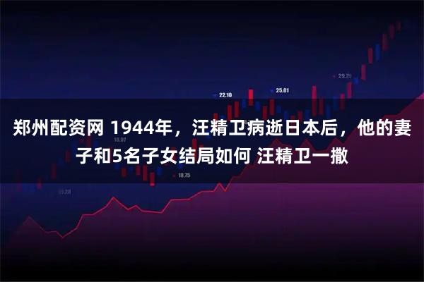 郑州配资网 1944年,汪精卫病逝日本后,他的妻子和5名子女结局如何 汪精卫一撒