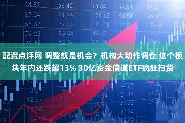 配资点评网 调整就是机会？机构大动作调仓 这个板块年内还跌超13% 30亿资金借道ETF疯狂扫货